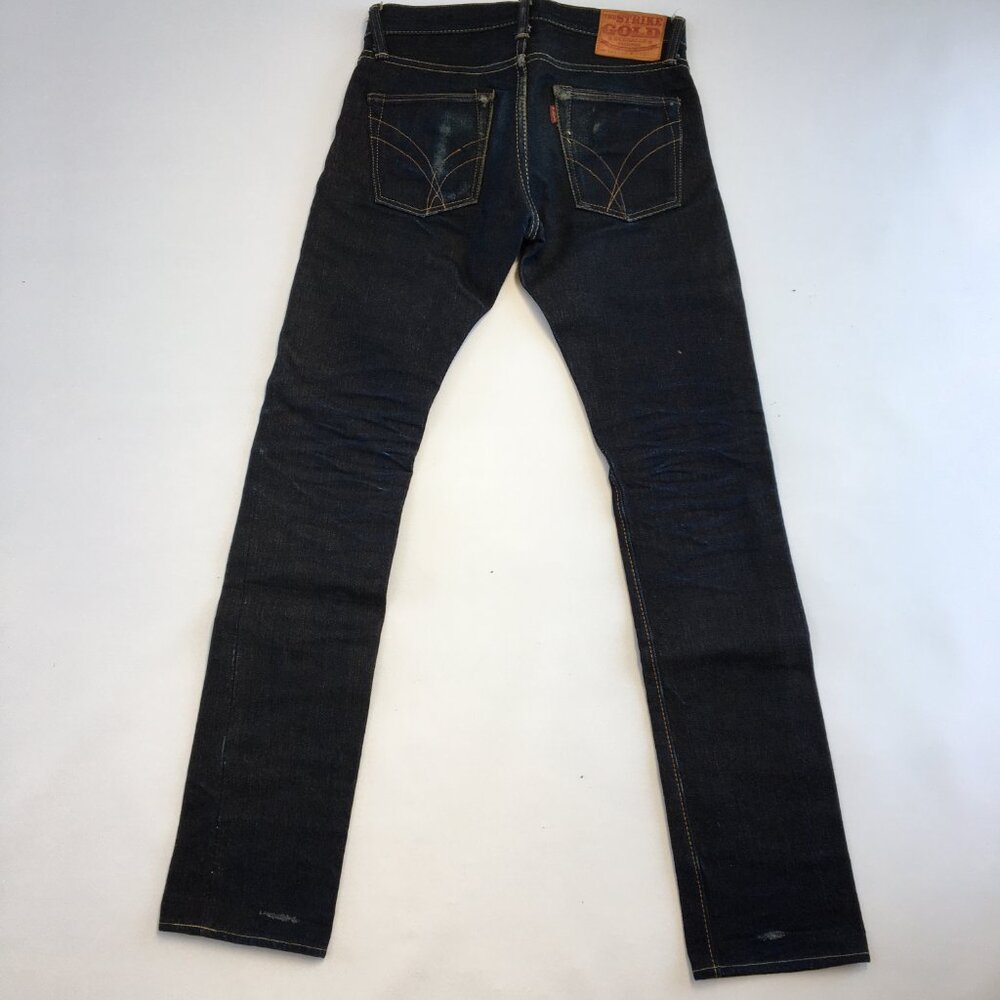 The Strike Gold Japan Slim Tapered 17oz Selvedge Button Fly Jeans 29